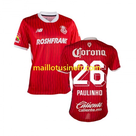 Maillot de Foot Deportivo Toluca Paulinho 26 Domicile 2024-25